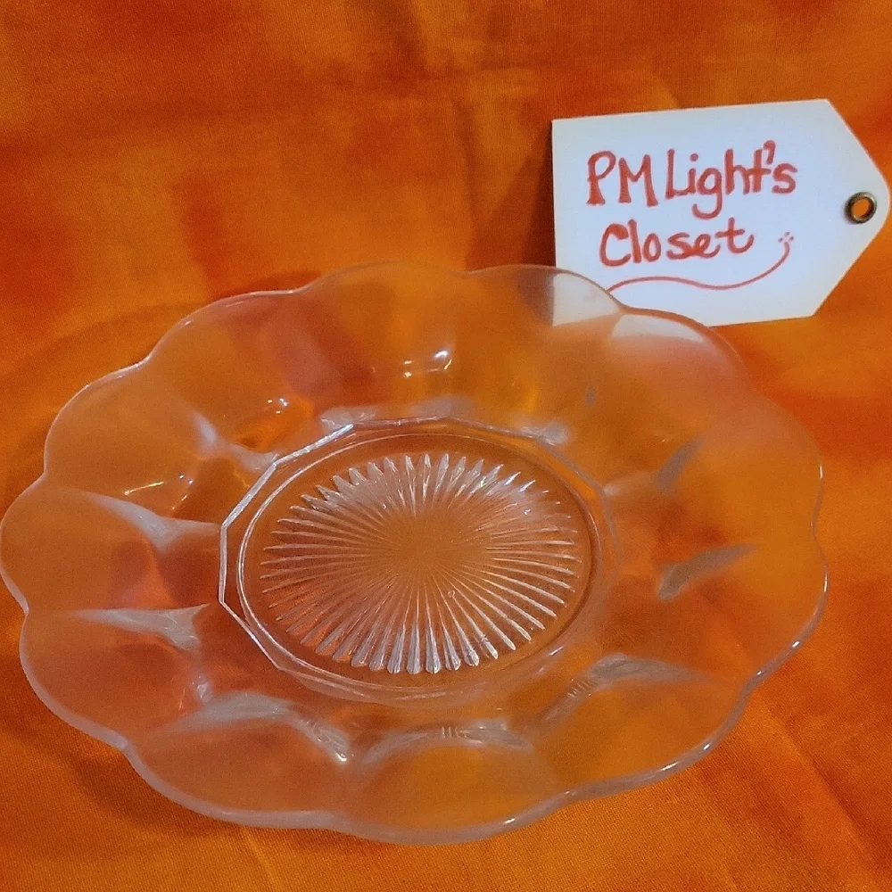 Fluted Scalloped Edge Bread & Butter Place Clear Vintage